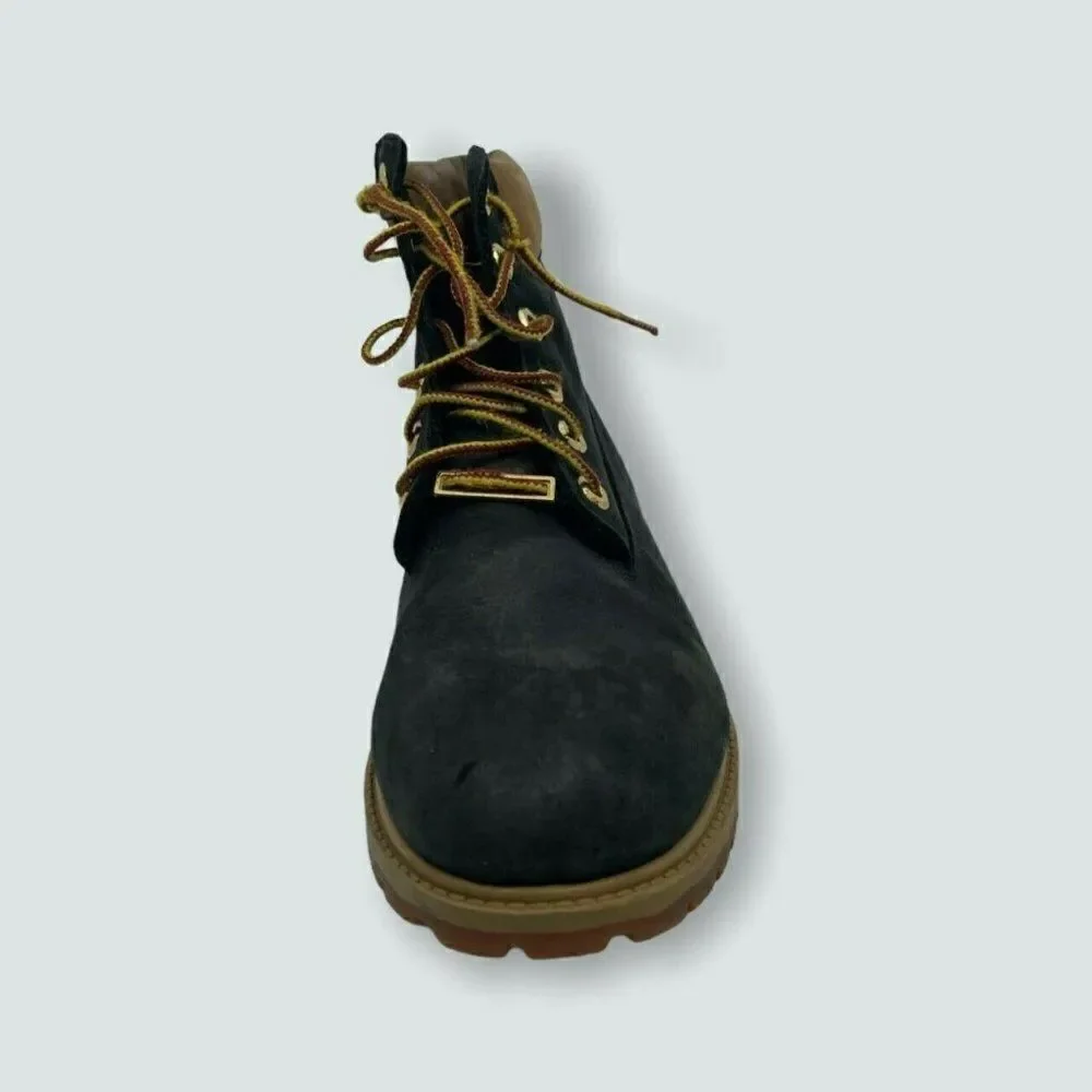 Timberland 6-Inch Premium Boots Mens Navy Blue Tan‎ Good Waterproof Nubuck